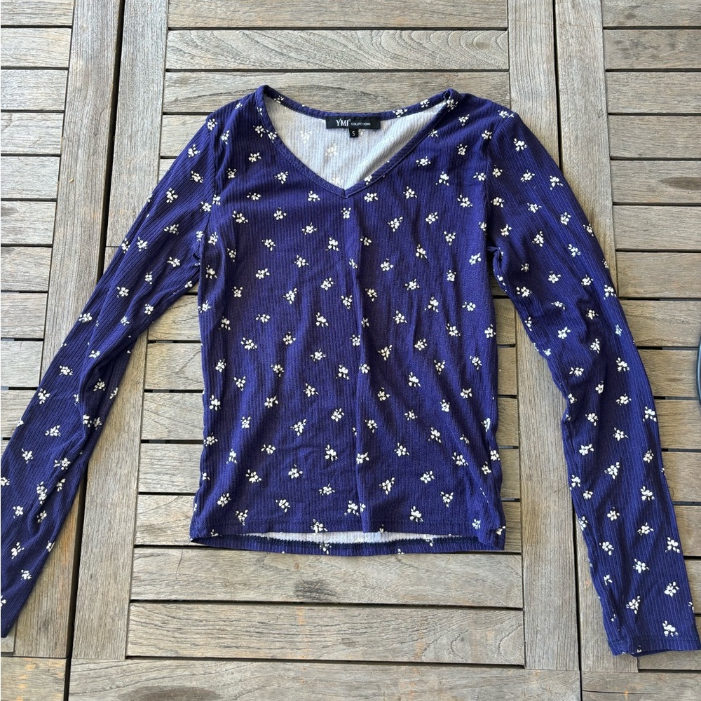 SHEIN Blue Top with Flowers